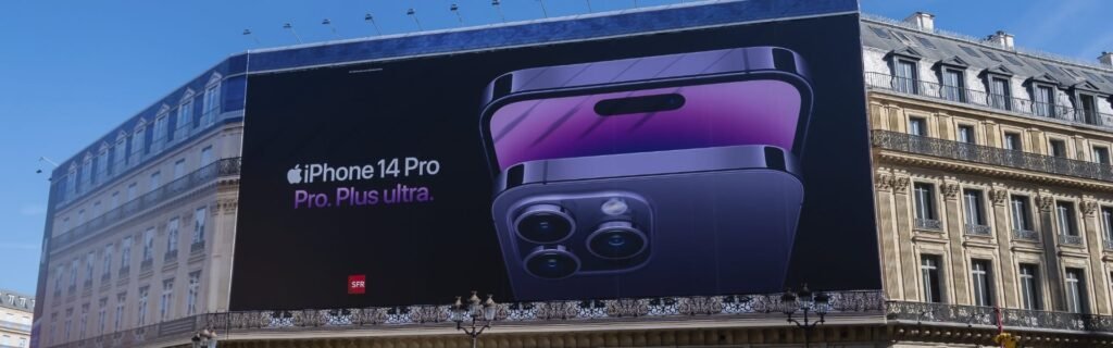 vinilos y lonas publicitarias para exterior|lona publicitària apple|vinil per a publicitat exterior